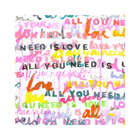 All You Need Is Love colorful cotton oyster linen fabric - Kerri Rosenthal