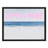 Love Is Here Beach blue pink horizontal word art print by Kerri Rosenthal - Unique artwork for living room wall decor