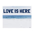 Love Is Here Beach - Navy blue horizontal word art print by Kerri Rosenthal - Unique artwork for living room wall decor