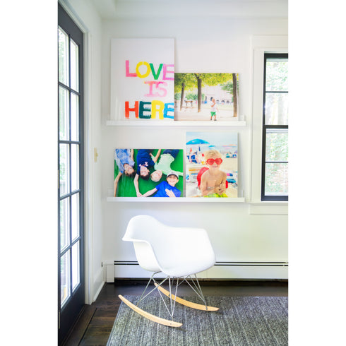 Love Is Here colorful word art print by Kerri Rosenthal - Unique artwork for living room wall decor