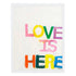Love Is Here colorful word art print by Kerri Rosenthal - Unique artwork for living room wall decor