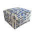 Floor Block Love Letters Indigo blue & White Ottoman by Kerri Rosenthal