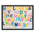 Love Madly colorful word Art Print by Kerri Rosenthal - Unique artwork for living room wall decor