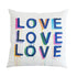 Colorful multi Love On Repeat decorative throw pillows by Kerri Rosenthal