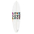 Modern white love on repeat wall decorative surfboard by kerri rosenthal