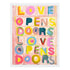 Colorful L.O.D. Love Opens Doors Word Art Print Artwork by Kerri Rosenthal for living room wall decor