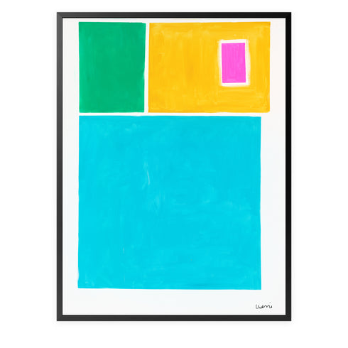 Love Outside The Box colorful art print by Kerri Rosenthal - Unique artwork for living room wall decor