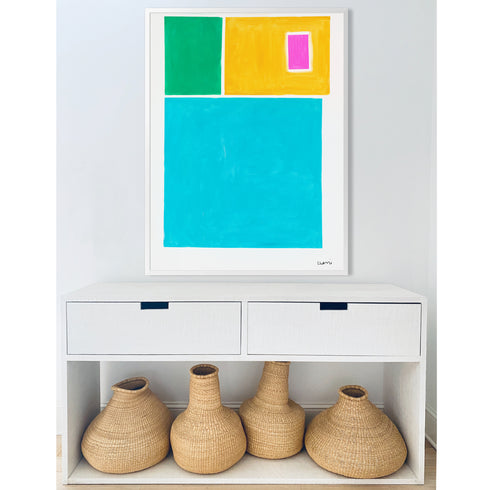 Love Outside The Box colorful art print by Kerri Rosenthal - Unique artwork for living room wall decor