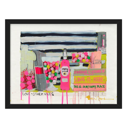 Love + Other Vices Mixed Media Photograph wall art for living room decor - Kerri Rosenthal