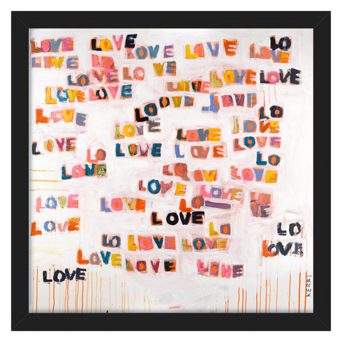 Love Letters colorful word art print by Kerri Rosenthal - Unique artwork for living room wall decor