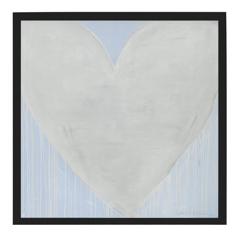 Loving In The Moonlight Drippy Heart white art print by Kerri Rosenthal - Unique artwork for living room decor