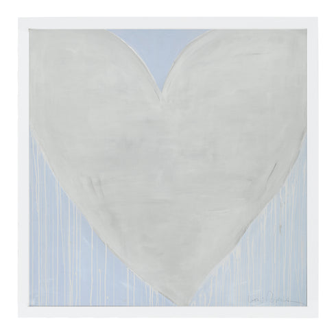 Loving In The Moonlight Drippy Heart white art print by Kerri Rosenthal - Unique artwork for living room decor
