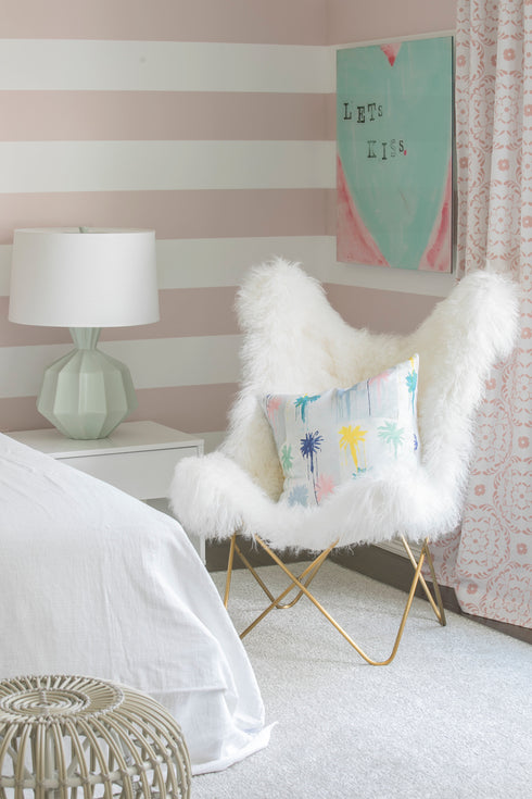 Pom-Poms multi cotton and oyster linen fabric - Kerri Rosenthal