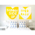 Love Over Easy Drippy Heart yellow white word art print by Kerri Rosenthal - Unique artwork for living room wall decor