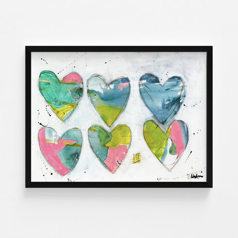 Love And Repeat no 2 colorful multi art print by Kerri Rosenthal - Unique artwork for living room wall decor