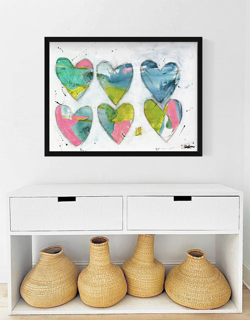 Love And Repeat no 2 colorful multi art print by Kerri Rosenthal - Unique artwork for living room wall decor