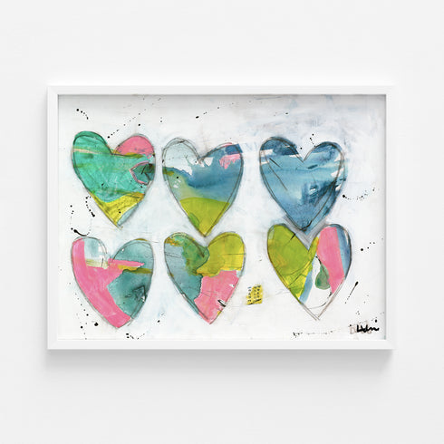 Love And Repeat no 2 colorful multi art print by Kerri Rosenthal - Unique artwork for living room wall decor