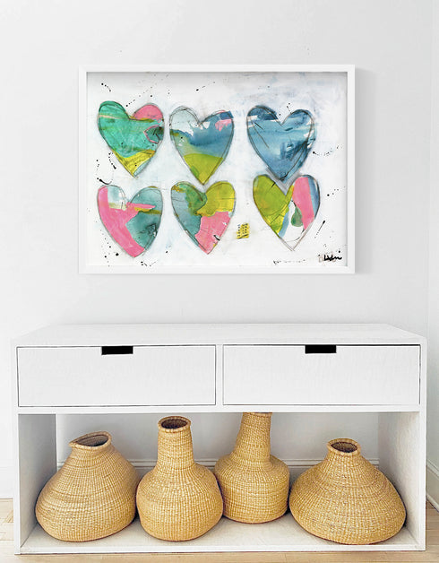 Love And Repeat no 2 colorful multi art print by Kerri Rosenthal - Unique artwork for living room wall decor