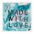 Made With Love blue art print by Kerri Rosenthal - Wall Word Art Framed unique artwork for living room wall decor