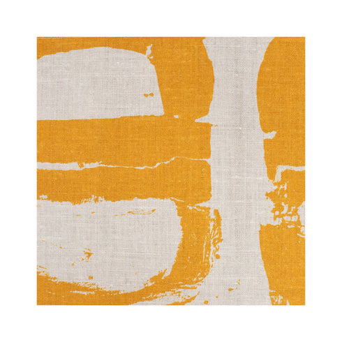 Mallow Ember orange cotton and oyster linen fabric - Kerri Rosenthal