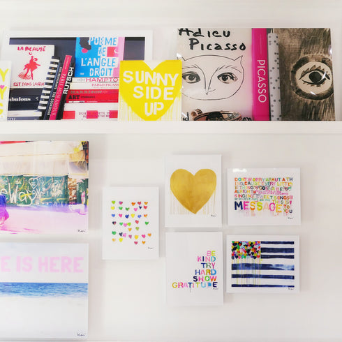 Heart Of Gold Mini Art Print - Modern decor wall art sets by Kerri Rosenthal