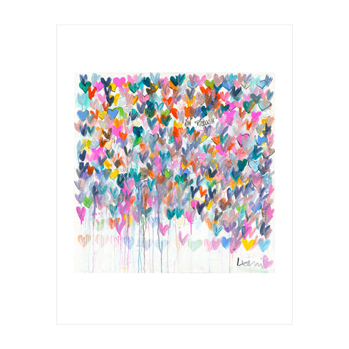 Love Adorned Mini Colorful Heart Art Print - Modern decor wall art sets by Kerri Rosenthal