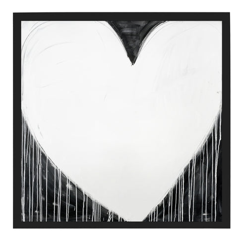 Modern Love Drippy Heart black white art print by Kerri Rosenthal - Unique artwork for living room wall decor