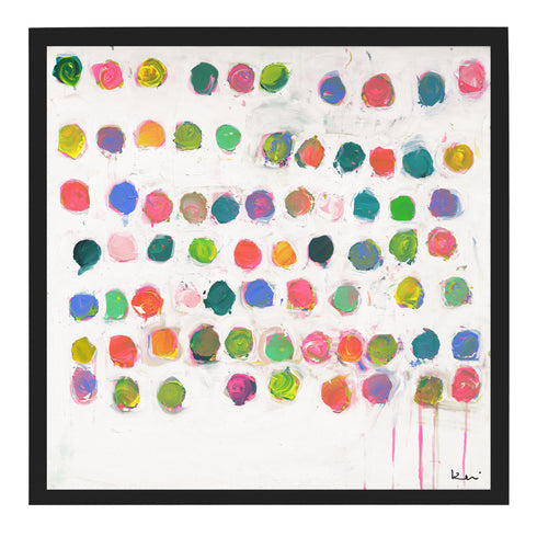 Moonies colorful art print by Kerri Rosenthal - Unique artwork for living room wall decor