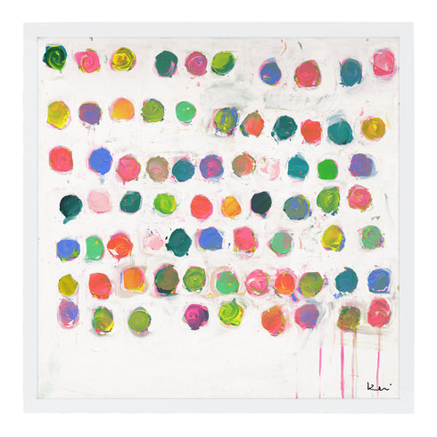 Moonies colorful art print by Kerri Rosenthal - Unique artwork for living room wall decor