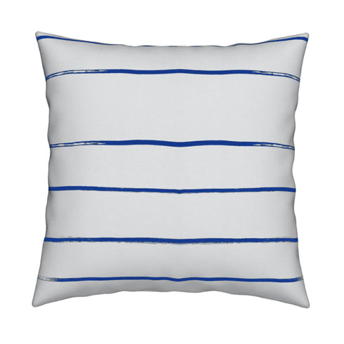 Mr. Sharpie Indigo blue stripes cotton and oyster linen fabric - Kerri Rosenthal