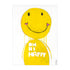 Mr. Happy yellow art print by Kerri Rosenthal - Unique artwork for living room wall decor