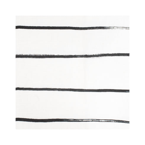 Mr. Sharpie Carbon black white stripes cotton and oyster linen fabric - Kerri Rosenthal
