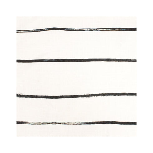 Mr. Sharpie Carbon black white stripes cotton and oyster linen fabric - Kerri Rosenthal