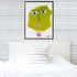 Ms. Citron green art print by Kerri Rosenthal - Unique artwork for living room wall decor
