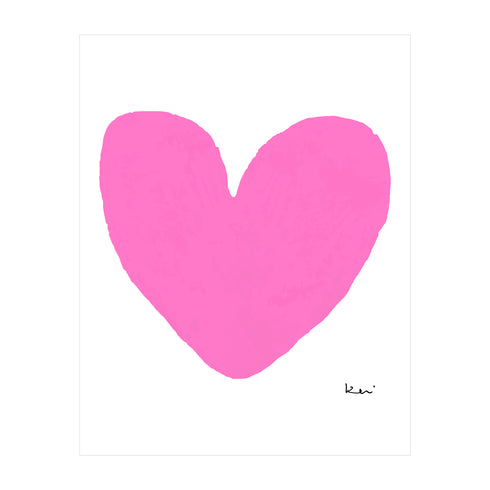 My Heart Pop Pink Mini Art Print - Modern decor wall art sets by Kerri Rosenthal