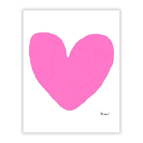 My Heart Pop Pink Mini Art Print - Modern decor wall art sets by Kerri Rosenthal