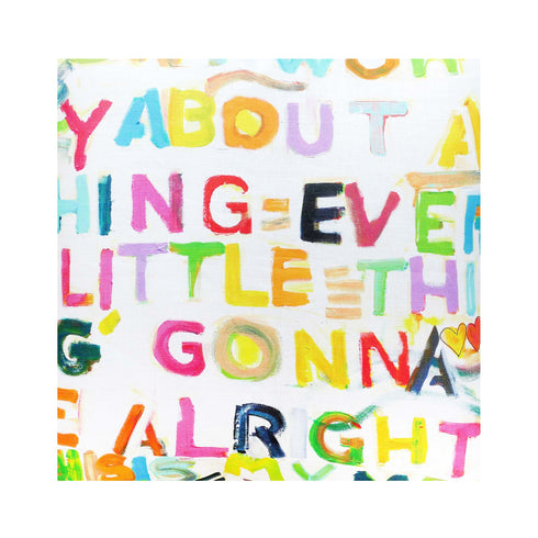 My Message To You multi cotton and oyster linen fabric - Kerri Rosenthal