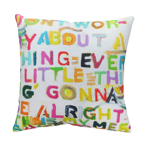 My Message To You multi cotton and oyster linen fabric - Kerri Rosenthal