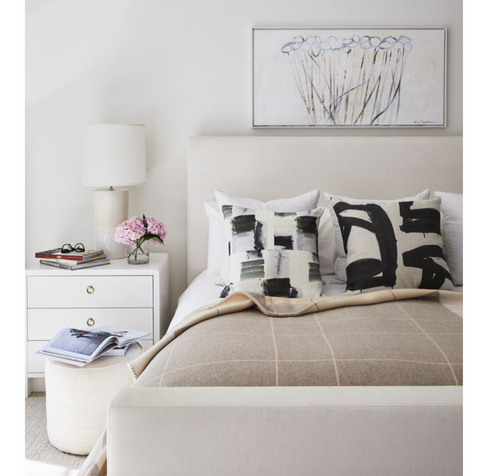 Madame black carbon cute decorative throw pillows for bedroom by Kerri Rosenthal