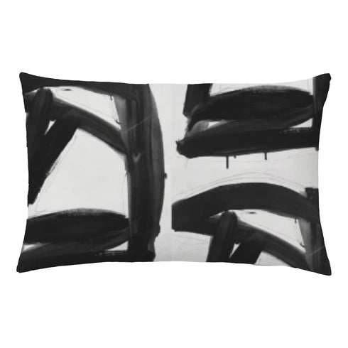 Madame black carbon cute rectangular lumbar decorative throw pillows by Kerri Rosenthal