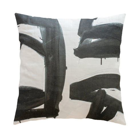 Madame black carbon square decorative throw pillows by Kerri Rosenthal