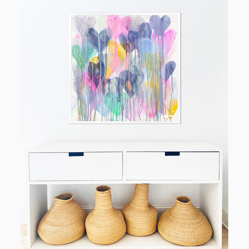 Never Let Go colorful art print by Kerri Rosenthal - Unique artwork for living room wall decor