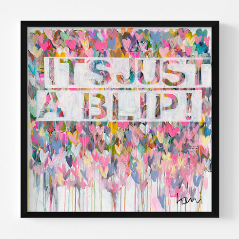 It's Just a Blip Colorful Art Print Wall Word Art Framed Artwork by Kerri Rosenthal for living room wall decor