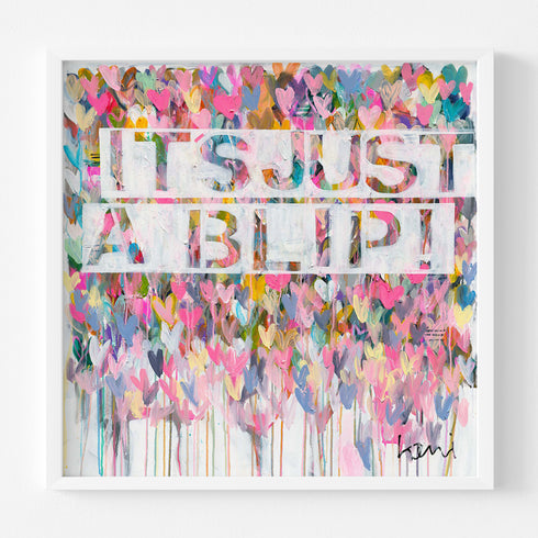 It's Just a Blip Colorful Art Print Wall Word Art Framed Artwork by Kerri Rosenthal for living room wall decor