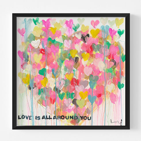 Love All Around Colorful Art Print - Modern decor wall art sets by Kerri Rosenthal