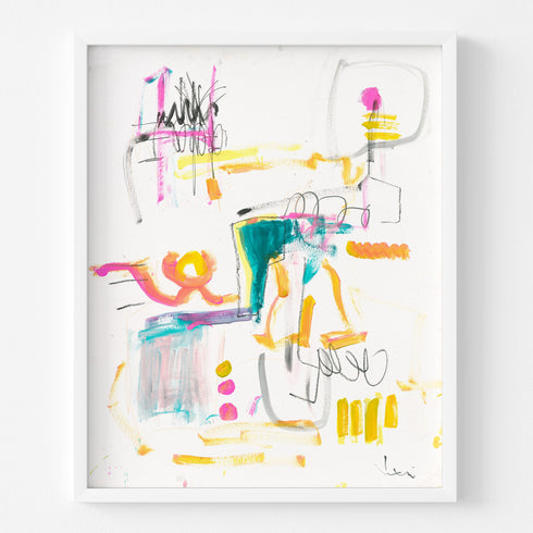 Tea Time 1 colorful art print by Kerri Rosenthal - Unique artwork for living room wall decor