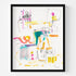 Tea Time 1 colorful art print by Kerri Rosenthal - Unique artwork for living room wall decor