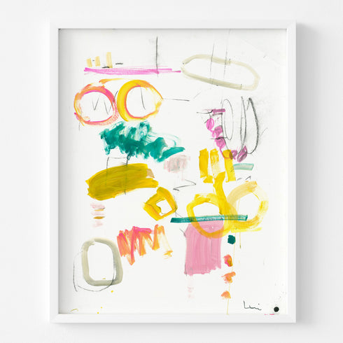 Tea Time 2 colorful art print by Kerri Rosenthal - Unique artwork for living room wall decor