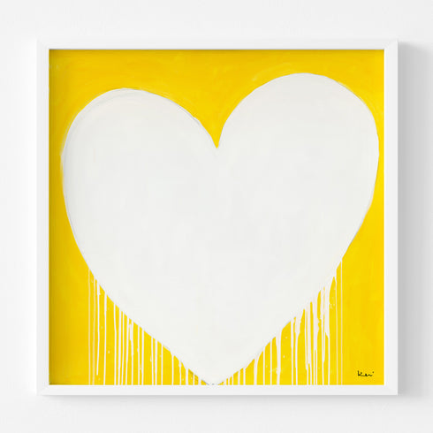 The Sunshine Of My Love yellow white art print by Kerri Rosenthal - Unique artwork for living room wall decor