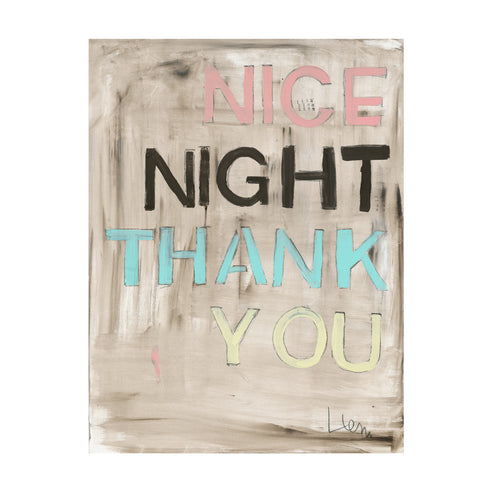 Nice Night Thank You art print by Kerri Rosenthal - Wall Word Art Framed unique artwork for living room wall decor